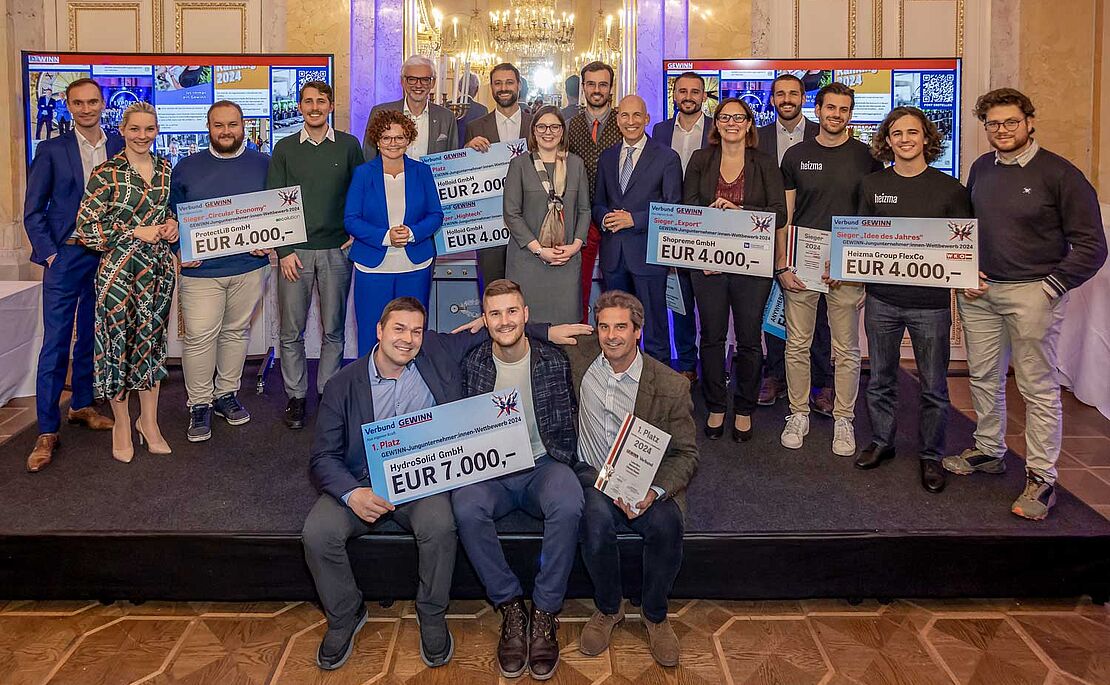 Alle Sieger des GEWINN-Jungunternehmer:innen-Wettbewerbs 2024